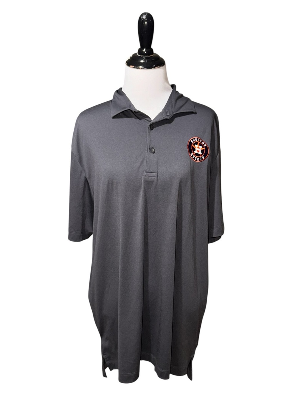 Columbia Men's L Large Polo Shirt Short Sleeve Houston Astros Baseball Gray